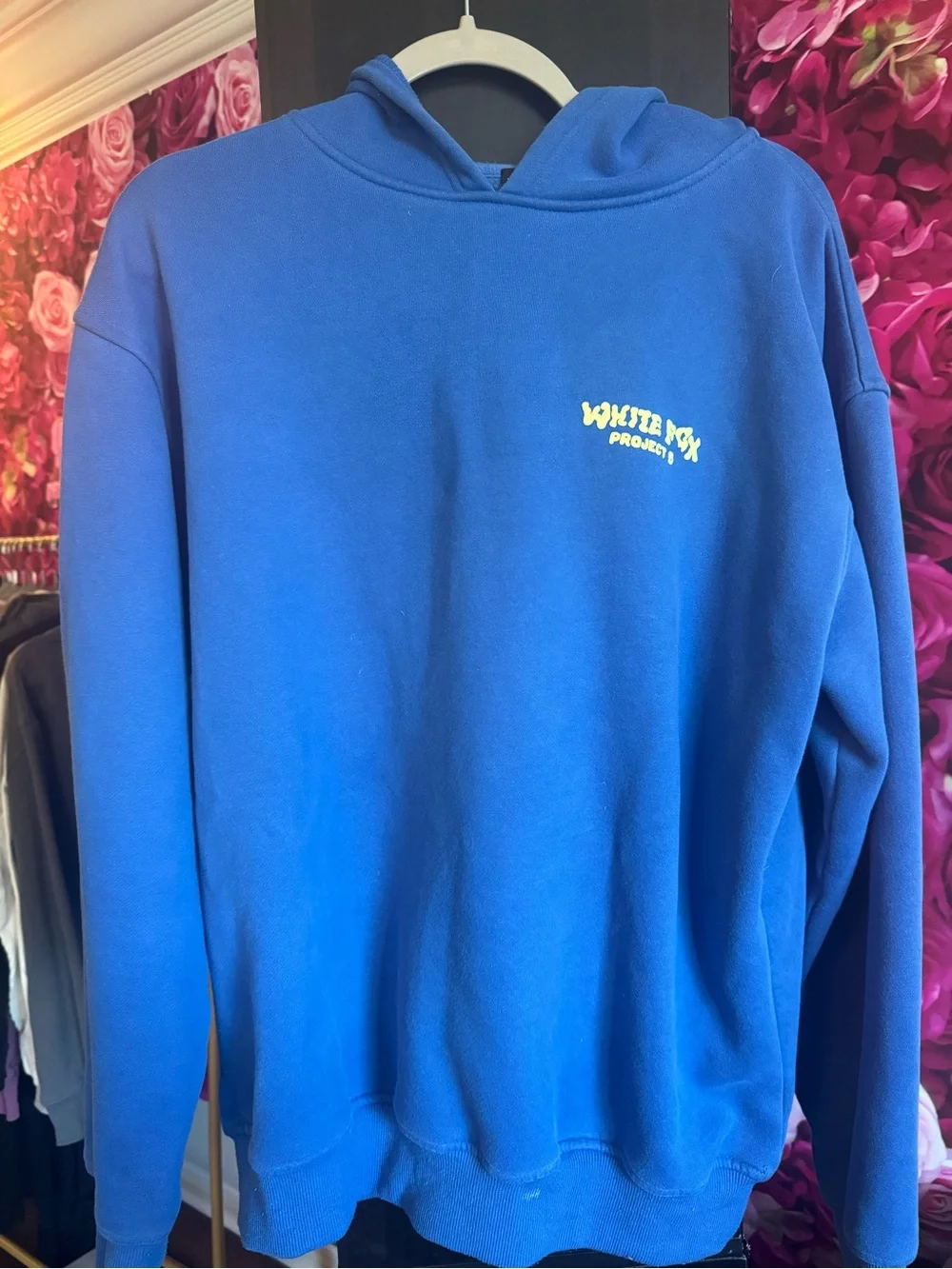 White Fox Boutique Royal Blue Hoodie with Yellow Logo
